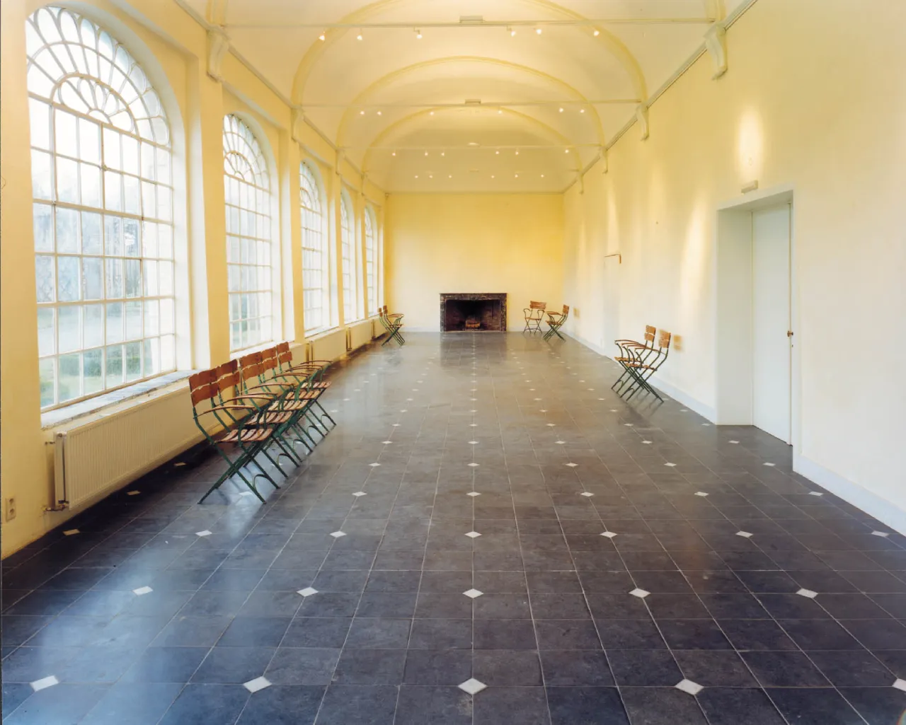 An hall with kadappa black Limestone